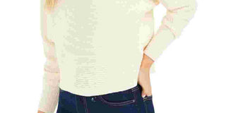 Bar III Women's Dolman Sleeve Jewel Neck Sweater White Size XX-Large