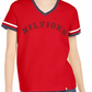 Tommy Hilfiger Women's Sport V-Neck Graphic T-Shirt Red Size Large