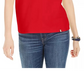 Tommy Hilfiger Women's Sport V-Neck Graphic T-Shirt Red Size Large