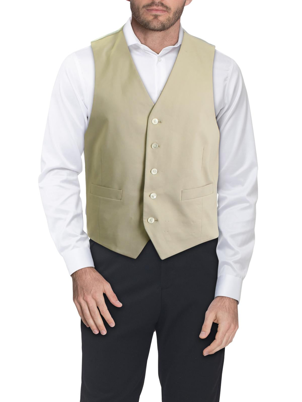 Ralph Lauren Mens Hitchcock Formal Professional Suit Vest Beige Size Large