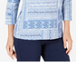 Karen Scott Women's Petite Mixed-Motif Printed Top Blue Size PL