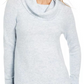 Style & Co Women's Cowl-Neck Waffle-Knit Sweater Light Grey Size Small