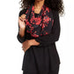 BCX Juniors' Scarf Top Black  Size X-Large