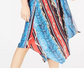 INC International Concepts Women's Cold-Shoulder Surplice Dress Blue Multi Size 14