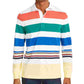 Clubroom Men's White Striped Long Sleeve Collared Shirt White Size Medium