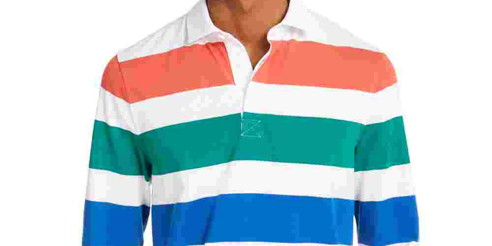 Clubroom Men's White Striped Long Sleeve Collared Shirt White Size Medium