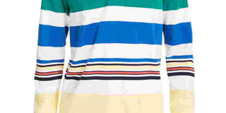 Clubroom Men's White Striped Long Sleeve Collared Shirt White Size Medium