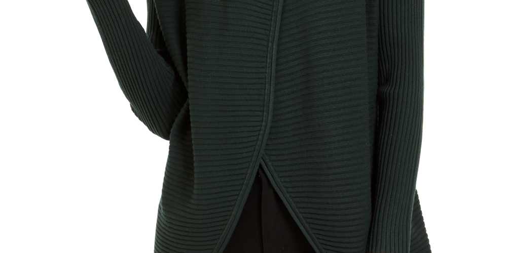 Alfani Women's Faux-Fur-Trim Cardigan Green Size Medium