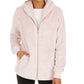 Ideology Women's Quilted Fleece Jacket Pink  Size Large