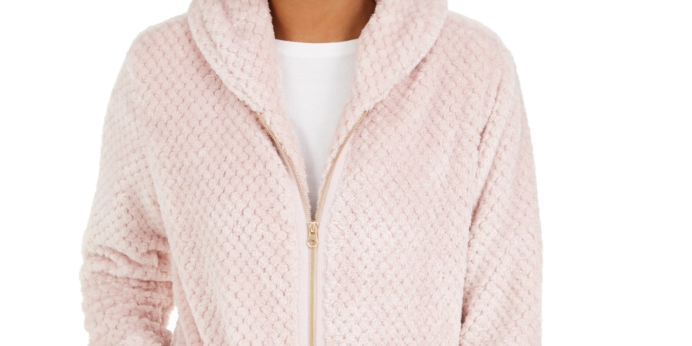 Ideology Women's Quilted Fleece Jacket Pink  Size Large