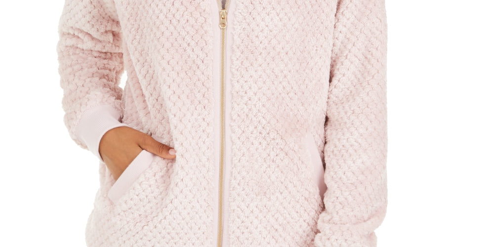 Ideology Women's Quilted Fleece Jacket Pink  Size Large