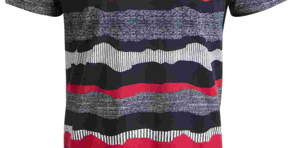 American Rag Men's Wavy Stripe Textured T-Shirt Black Size Medium