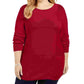 Karen Scott Women's Plus Size Knit Tunic Red Size 1X
