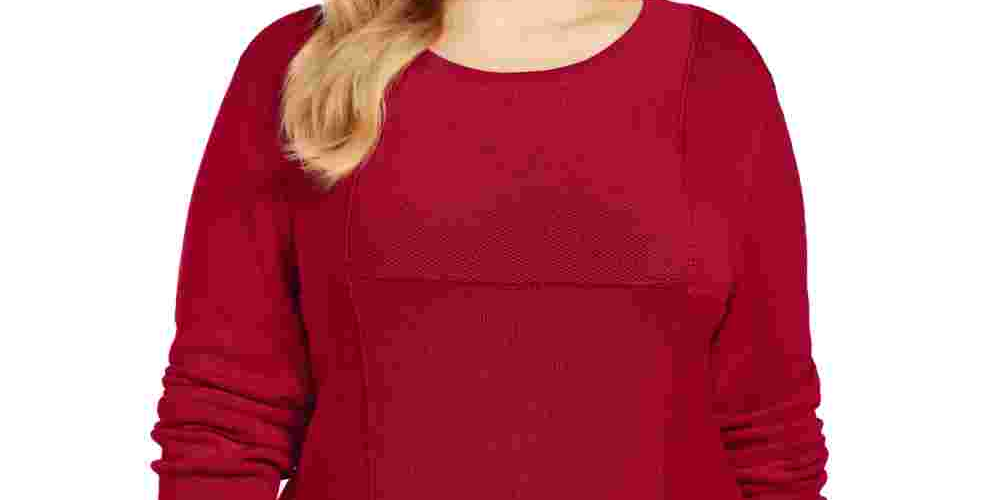 Karen Scott Women's Plus Size Knit Tunic Red Size 1X