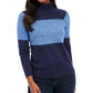 Karen Scott Women's Colorblock Cotton Turtleneck Sweater Blue Size PS
