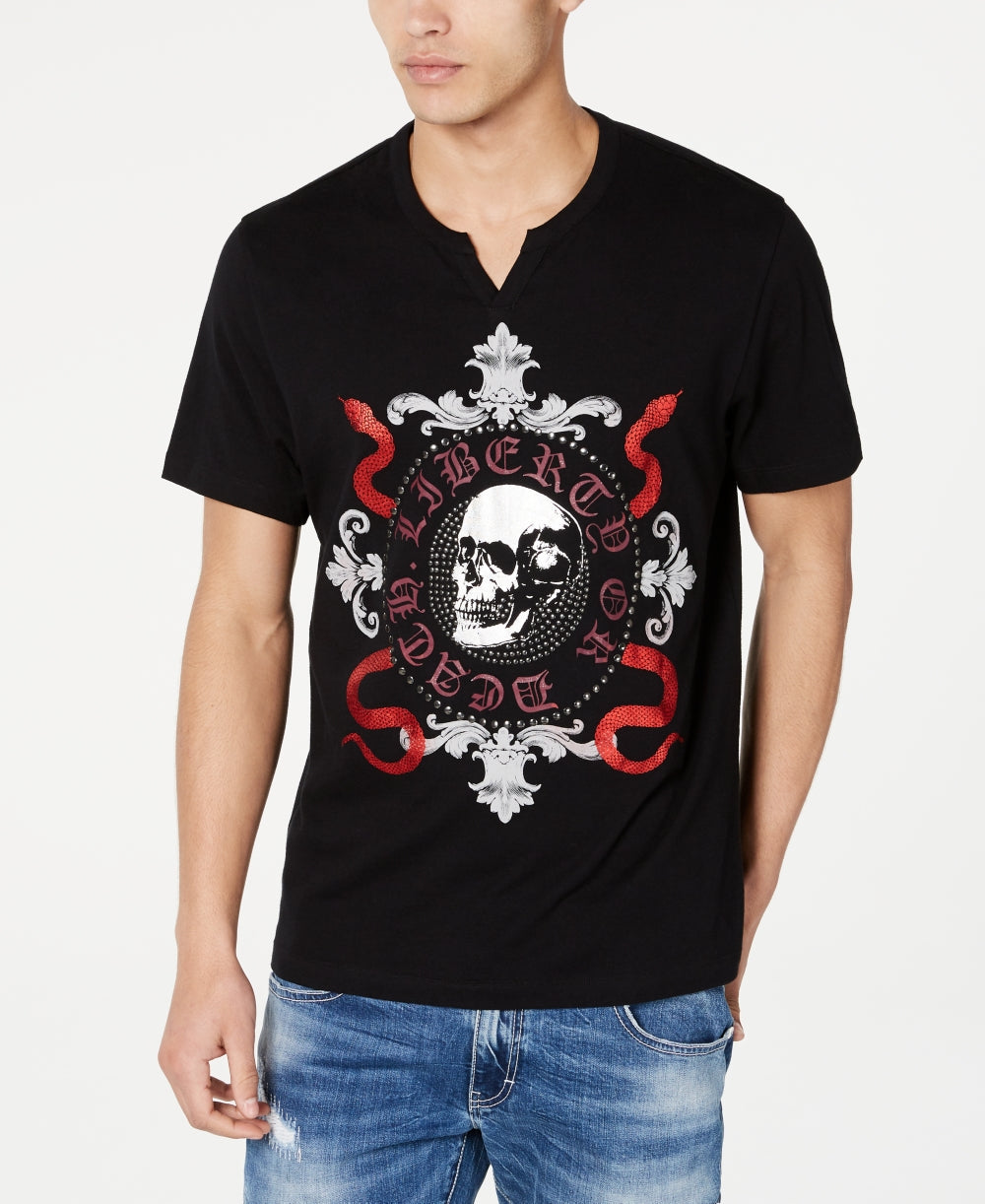 INC International Concepts Men's Skull & Snakes Graphic T-Shirt Black Size Small