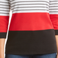 Karen Scott Women's Sport Colorblocked Button-Shoulder Top Red Size X-Small