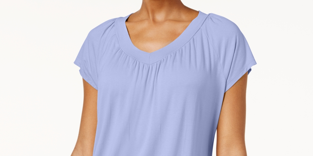 JM Collection Women's Blouson T-Shirt Purple Size Small