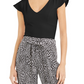 Bar III Women's V-Neck Flutter Cap-Sleeve Top Black Size X-Large