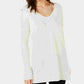INC International Concepts Women's Ribbed Long-Sleeve Tunic Sweater White Size X-Large