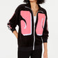 Juicy Couture Women's Graphic Velour Track Jacket Black Size Medium