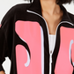 Juicy Couture Women's Graphic Velour Track Jacket Black Size Medium