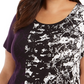 Alfani Women's Petite Printed Round-Hem T-Shirt  Purple Size Petite S