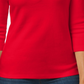 Karen Scott Women's Petite Cotton Henley Top  Bright Red Size Petite