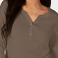 Karen Scott Women's Cotton Henley Top Brown Size X-Small