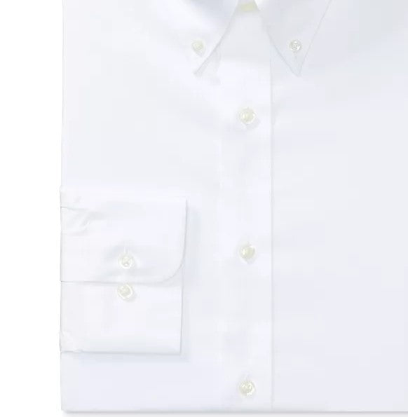 Ralph Lauren Men's Slim-Fit Non-Iron Stretch Poplin Dress Shirt White Size 32/33