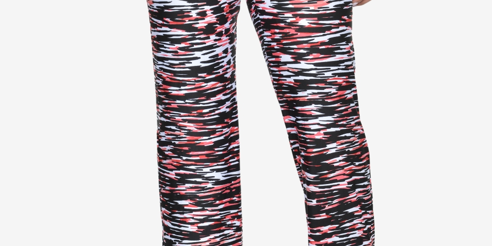 NY Collection Women's Plus Printed Elastic Waistband Pants Pink Size 2X