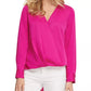 DKNY Women's Surplice Blouse Pink Size Large