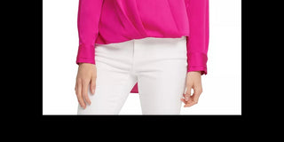 DKNY Women's Surplice Blouse Pink Size Large