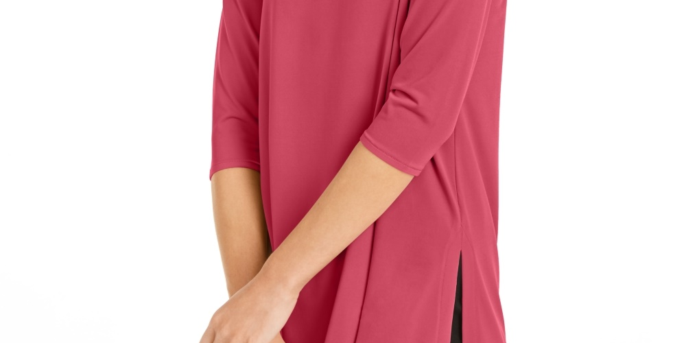 Alfani Women's Cold-Shoulder Asymmetrical Top Red Size X-Large