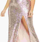 B Darlin Women's Trendy Plus Size Off The Shoulder Sequined Gown Pink Size 14