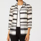 Kasper Women's Petite Shadow-Stripe Jacket Charcoal Size 8 Petite