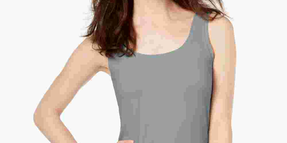 Alfani Women's Scoop-Neck Basic Tank Gray Size X-Small