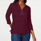 Karen Scott Women's Cotton Lace-Up Shirt Red Size X-Small