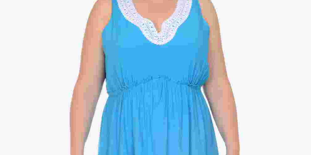 NY Collection Women's Plus A Line Dress Blue Size 1X