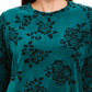 Karen Scott Women's Sport Printed Flocked Sweatshirt Green Size Medium