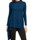 Alfani Women's Ribbed Asymmetrical Sweater Blue Size Large