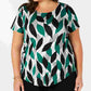 Alfani Women's Women S Plus Printed Top Black/Blue Size 0X