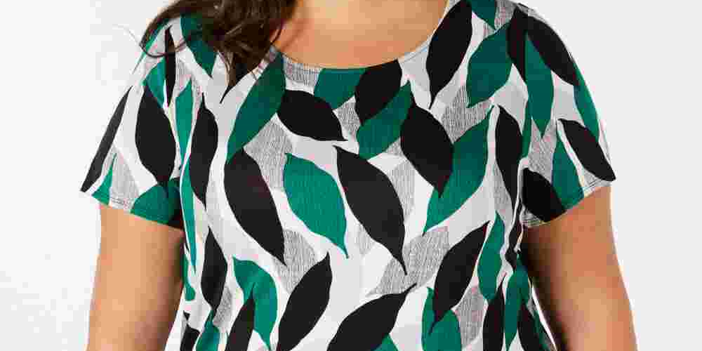 Alfani Women's Women S Plus Printed Top Black/Blue Size 0X