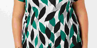 Alfani Women's Women S Plus Printed Top Black/Blue Size 0X