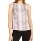 INC International Concepts Women's Sequined Snake-Embossed Tank Top Pale Mauve Size XX-Large