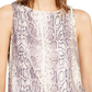 INC International Concepts Women's Sequined Snake-Embossed Tank Top Pale Mauve Size XX-Large