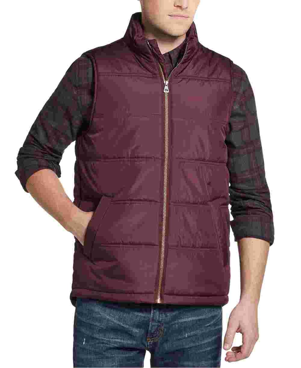 Weatherproof Vintage Men's Zip Front Vest Wine