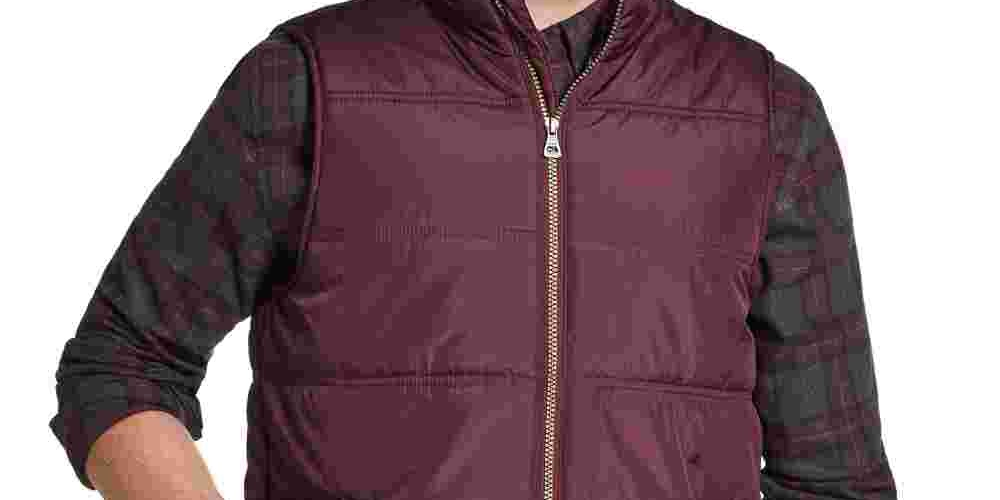 Weatherproof Vintage Men's Zip Front Vest Wine