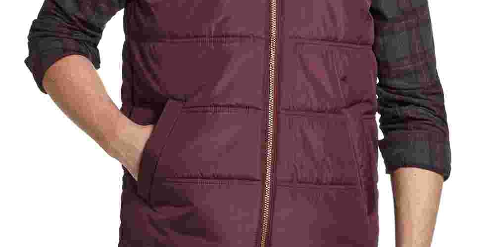 Weatherproof Vintage Men's Zip Front Vest Wine