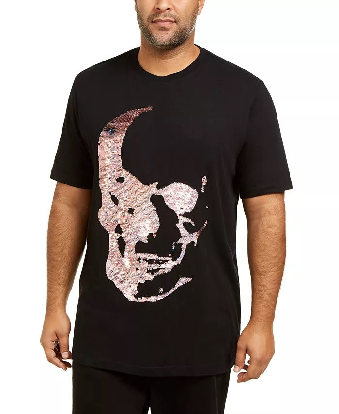 INC International Concepts Men's Graphic Long Sleeve Oversized Fit T-Shirt Black Size 2XB